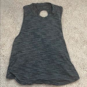 Lululemon dark grey keyhole open back tank